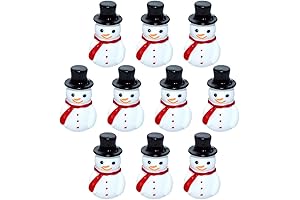 Toddmomy Mini Christmas Snowman Figurines 10-Pack