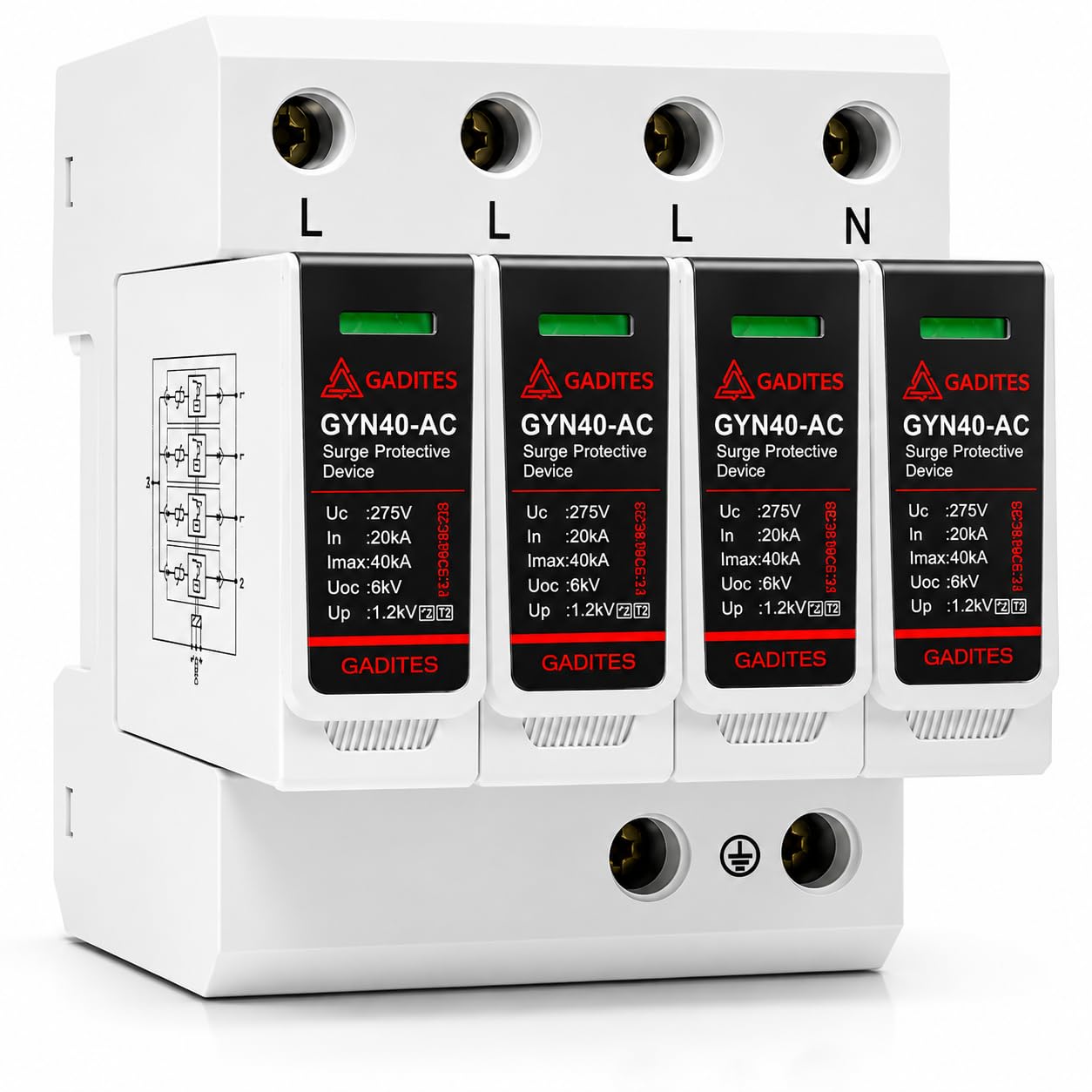 Surge Protector 2 Pole T2+T3, Fine-Level Type 3 Surge Protection, Safeguards Sensitive Electronics, Residual Lightning & Power Surge Safety Device (AC/T1+T2 4POLE with Mount)-image-36
