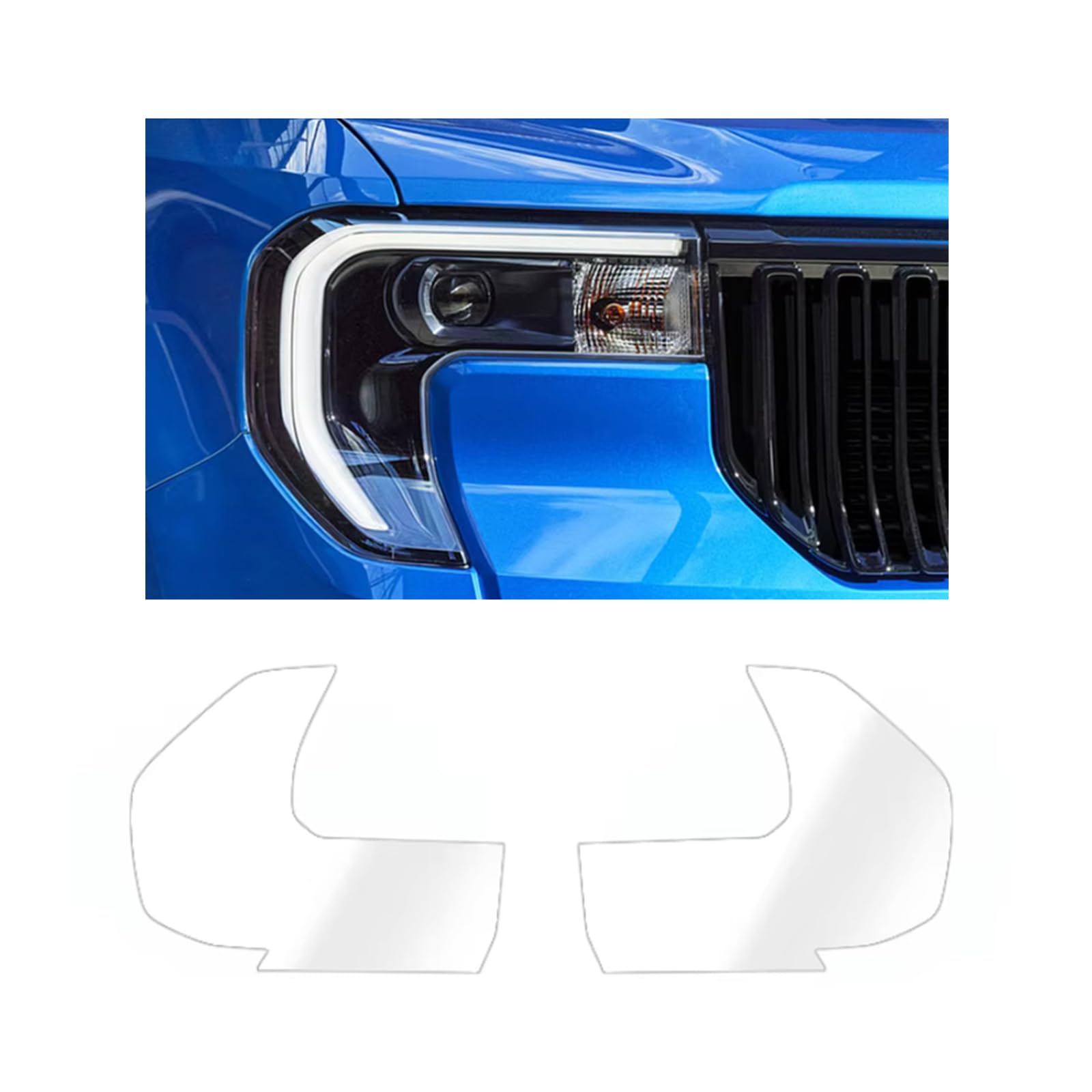 Headlight Film for Ford Maverick 2022-2026, 1Set Transparent/Smoke Black Car Headlight TPU Protective Film