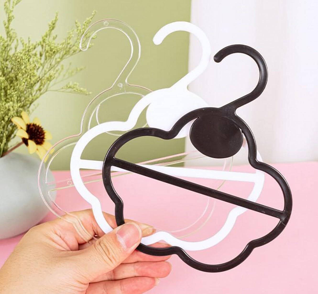 50‑Pack Non Slip Mini Hangers, Space‑Saving Closet Organizer for Scarves, Belts, Tanks,Pashminas - White