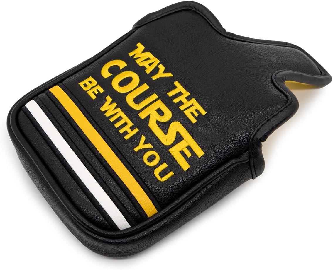 Golf Headcovers Golf Club Head Covers Elegant Embroidery Premium Leather Driver Headcovers May The Course Be with You Fairway Wood Head Cover Hybrid Covers Putter Covers for DF3 OZ1