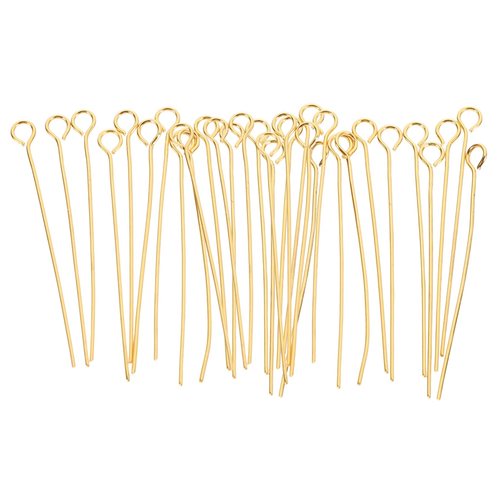 KONTONTY DIY Jewelry Accessories 100pcs Eye Pins Gold Earring Hooks Necklace DIY Pin Jewelry Parts