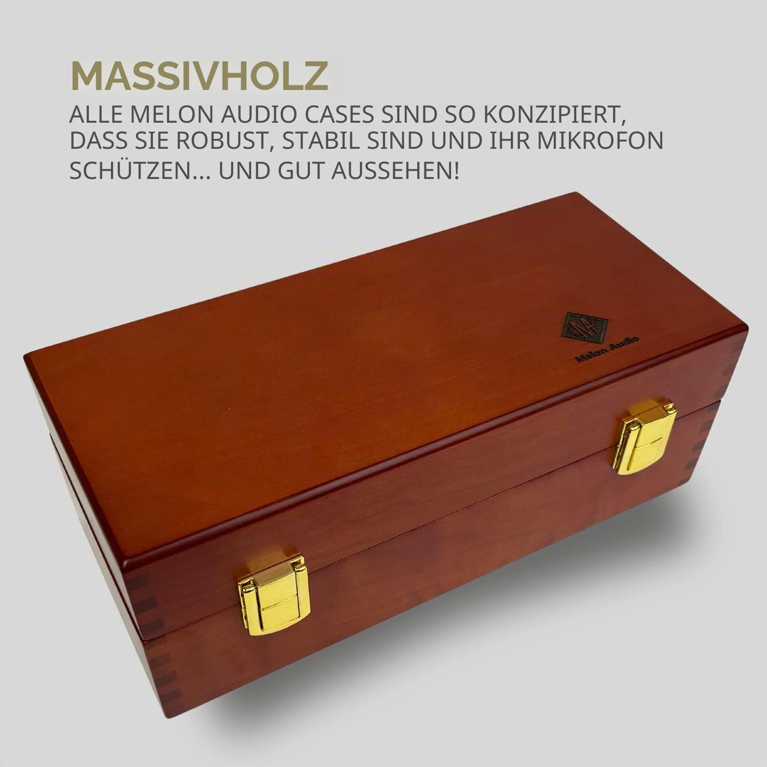 Melon Audio Holzhülle für Neumann TLM 102, Mikrofonbox, schützende Hartschale, Premium-Schaumstoffeinsatz