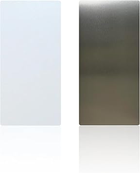 5Seconds Wall Guard for Hand Dryer, Reversible White/Grey Aluminum, Adhesive Installation, Commercial Splash Guard, 31.5" x 15.75"