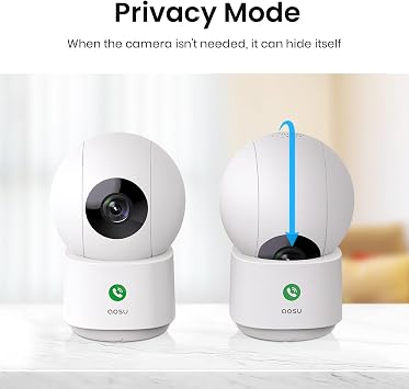 aosu 2K Indoor Camera,Baby Monitor for Home Security with 2.4GHz WiFi only | 360 Home View,One-Touch Calls,Smart Motion Tracking,IR Night Vision & 24/7 Recording,Compatible with Alexa/Google