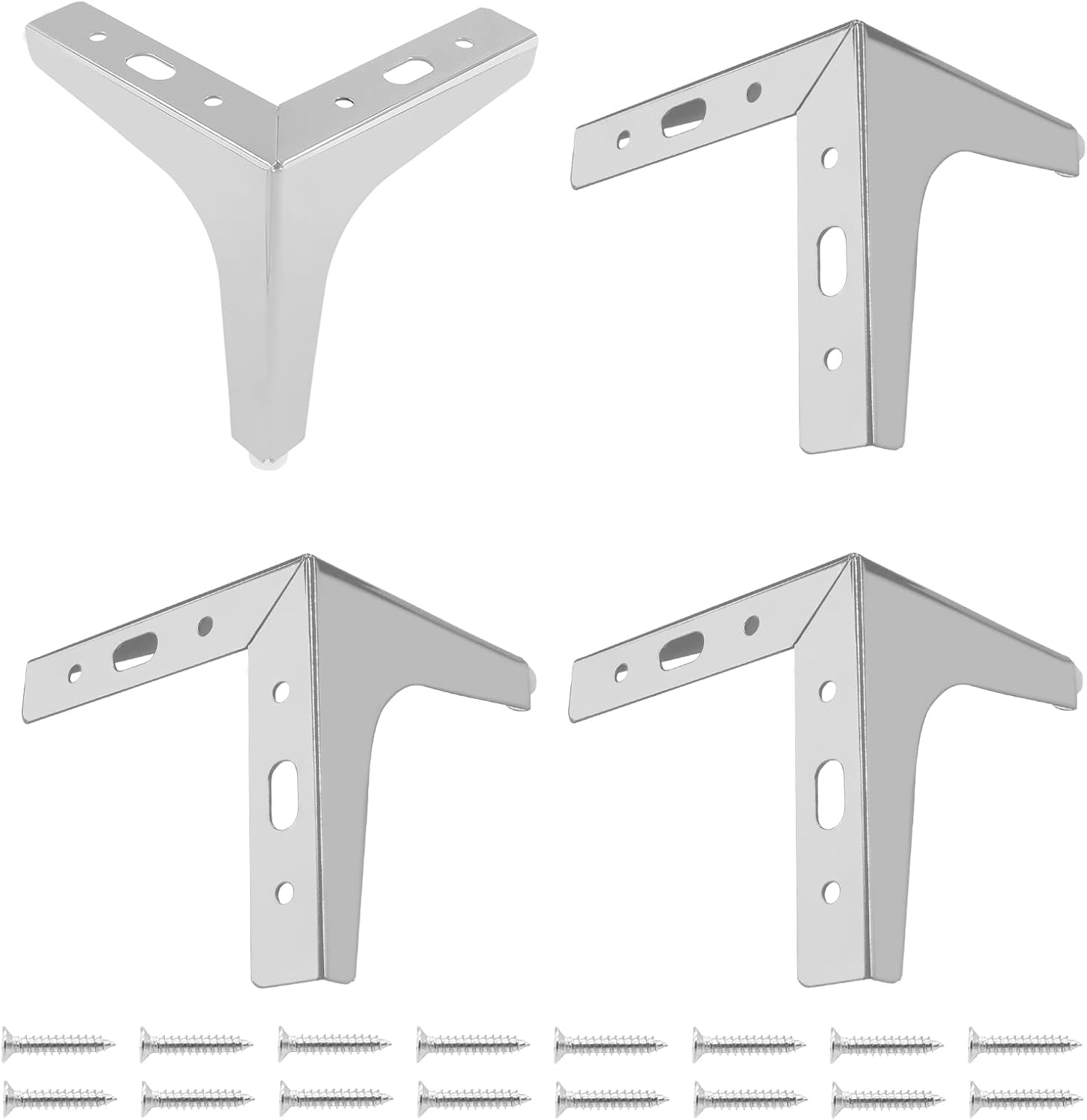 Qjaiune 4pcs 5 Inch Triangle Furniture Legs, Polished