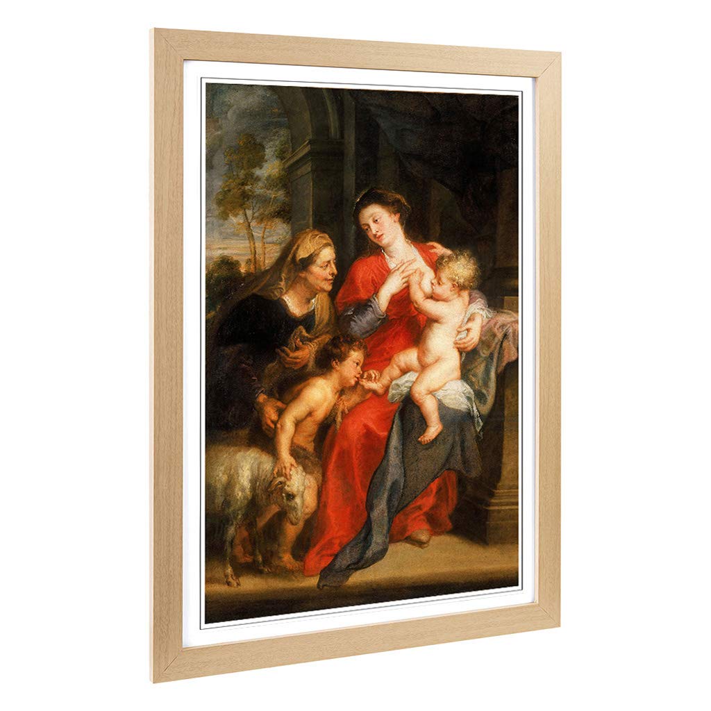 Big Box Art Framed Print of Peter Paul Rubens The Virgin and Child Design | Wall Art Picture | Home Decor for Kitchen, Living Room, Bedroom, Hallway, Oak, A2 / 24.5x18 Inch / 62x45cm