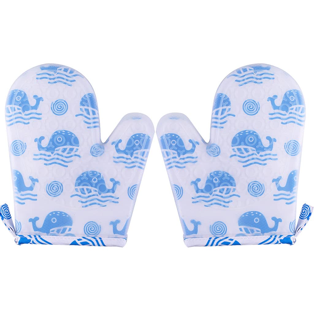Nucelit BBQ Oven Mitts for Cooking Kitchen Grilling Double-Layer Easy to Clean and Store for Grilling Cooking Kitchen Mittens