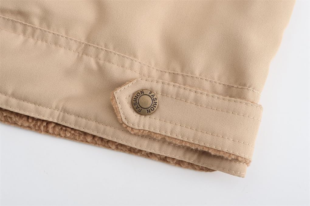 Men's Warm Classics Thick Jacket Fleece-Lined Cotton Workwear Casual Jacket Men's Soft Warm Outerwear
