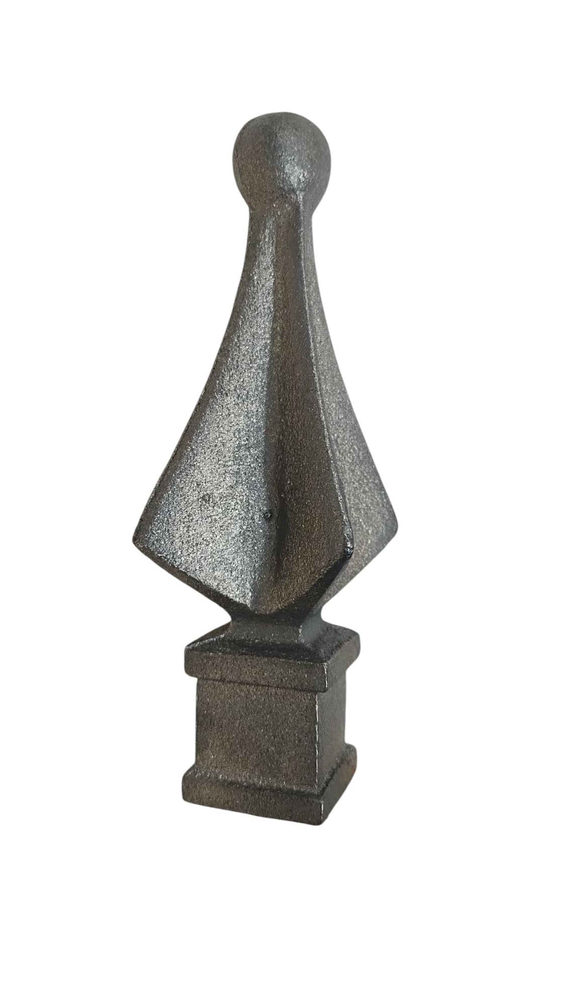 Cast Iron Fence Finials, Multiple Decorative Styles &amp; Sizes, 1/2" to 1" Inch Square and Round Spears, Fleur de Lis Design (3/4" Saftey Top SQ, 4)