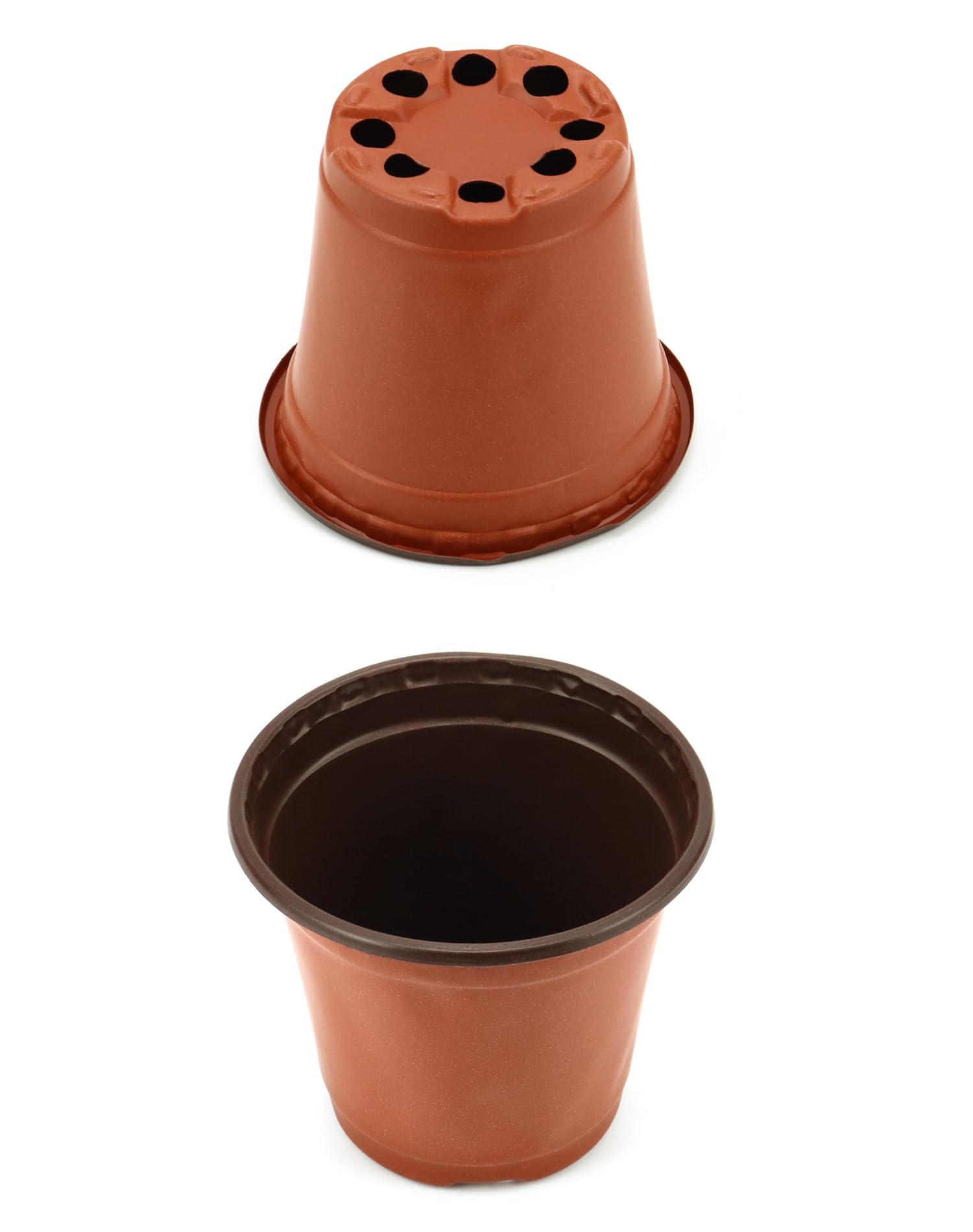 QWORK® 100PCS Plastic Plant Pot Thick Wall with Drainage Holes, diameter 10cm/4inch - Image 2