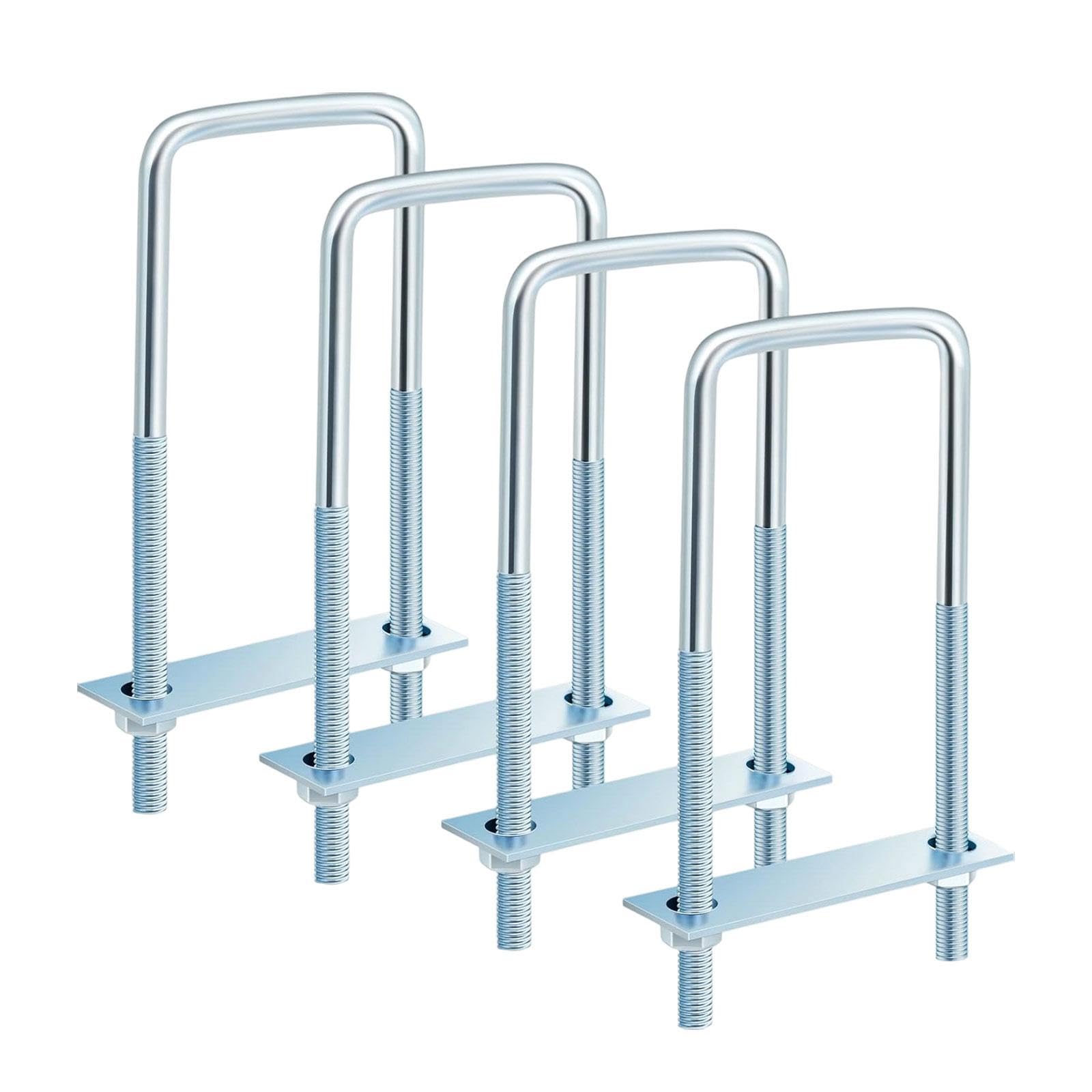 Fixer un tube carré sans percer grâce au boulon en U M10 100x145mm