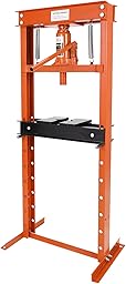 12 T Hydraulic Shop Press - H-Frame Benchtop Design w/ 2 Press Plates & Height Adjustment for Garage Workshops, Blue