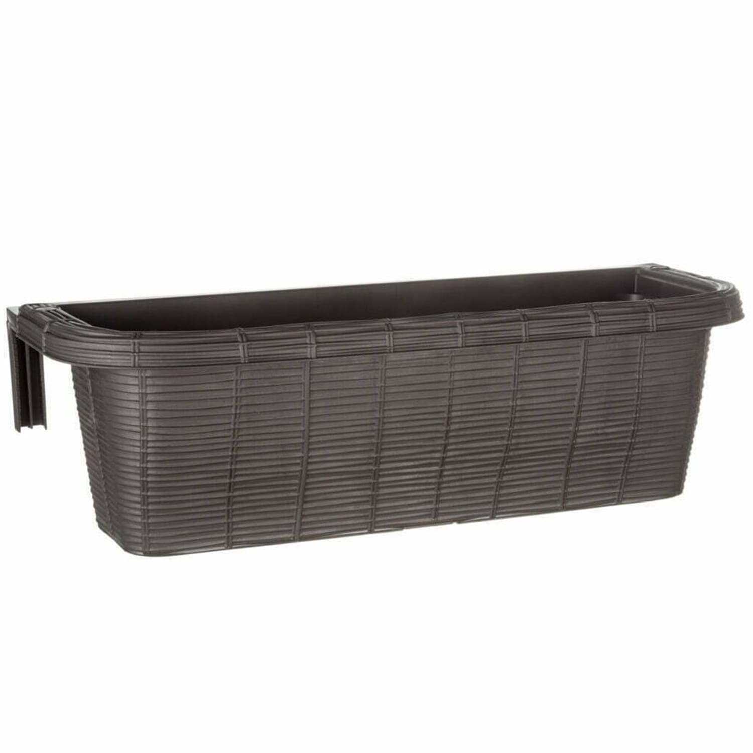 Bama Blumenkasten Rondine Stroh für den Balkon, Anthrazit, 60 x 20 x 18,5 cm