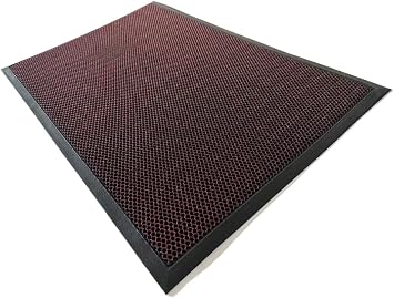 SINOPED 24 * 35in / 2 * 3ft Waterproof Front Door Mat,Low Profile Outside Entrance Heavy-Duty Rubber Absorbent Muddy Trapper Mats,Resist Non-Slip Welcome Mats for Front Door with Heavy Duty Bac Red