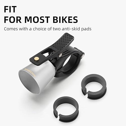 Miniatura 3 de ROCKBROS Campana de bicicleta clásica para bicicleta de montaña para adultos con sonido fuerte y ajuste para manillar de bicicleta de 0.87-1.25