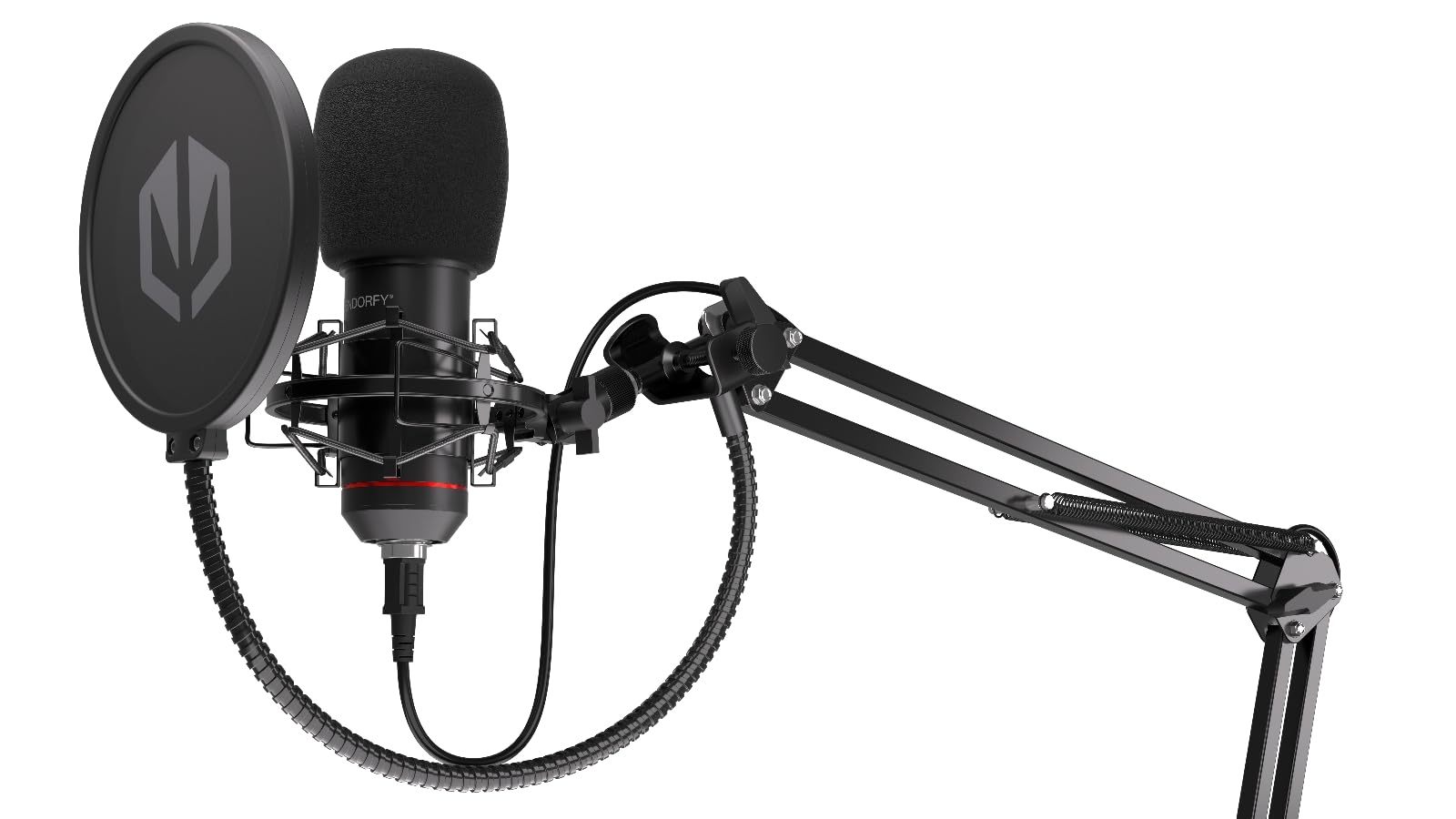 ENDORFY Solum mikrofon pojemnościowy USB do streamingu i podcastów, kardioidalny, ramię studyjne, pop filtr, shock mount, mikrofon gamingowy PC Mac