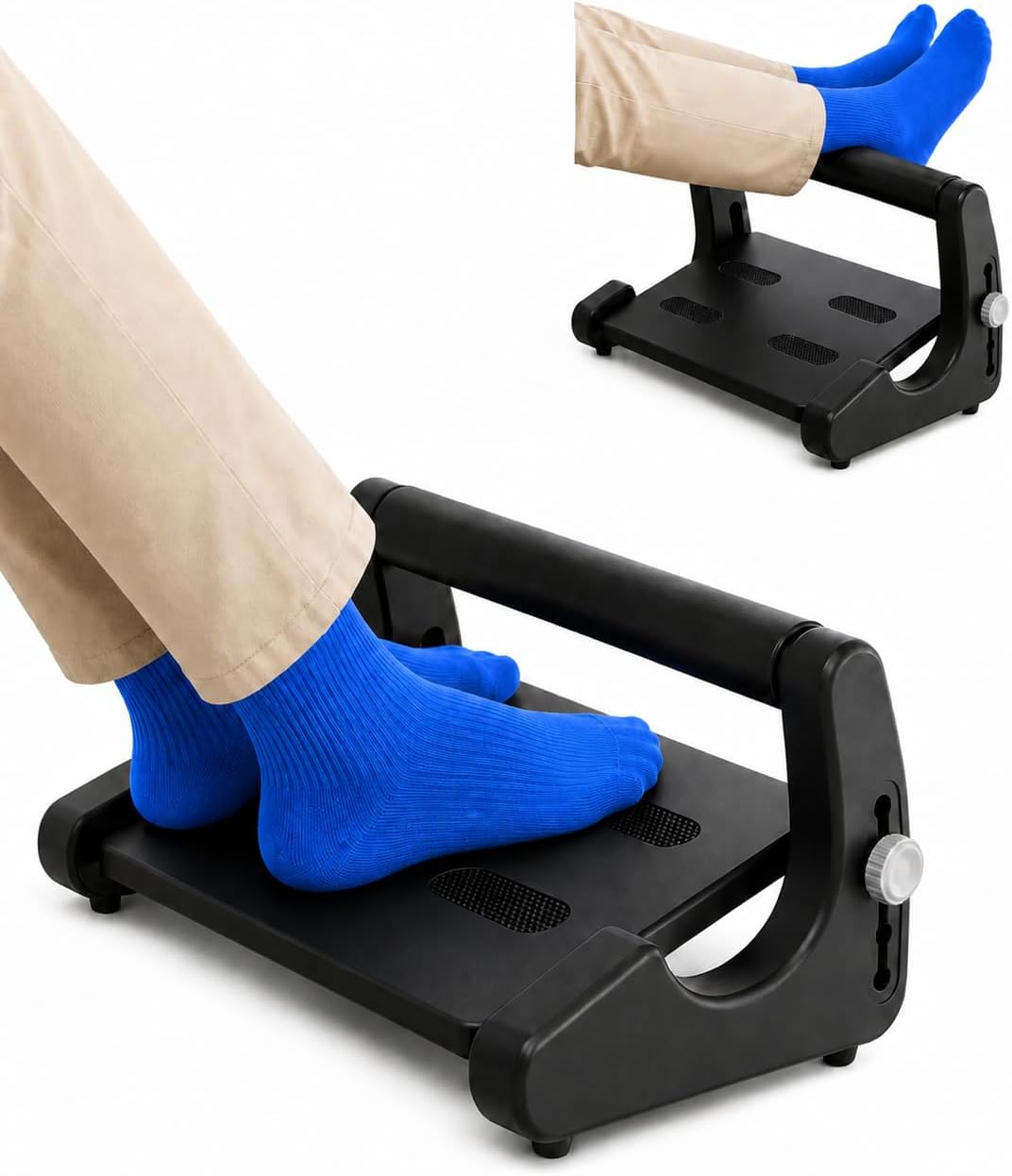 Foot Rest for Under Desk at Work with Leg Support- Ergonomic Under Desk Footrest for Office, Adjustable Foot Stool Desks Footrests Leg Support Rest for Office Chair & Gaming Home