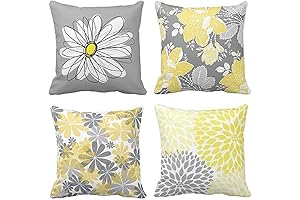Exquisite Embroidered Throw Pillowcases: Ensemble of 4