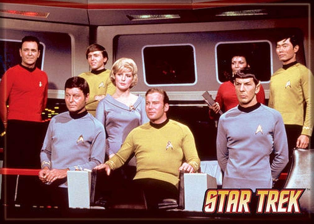 Ata-Boy Star Trek Cast on Bridge 2.5 X 3.5 Inch Magnet for Lockers and Refrigerators