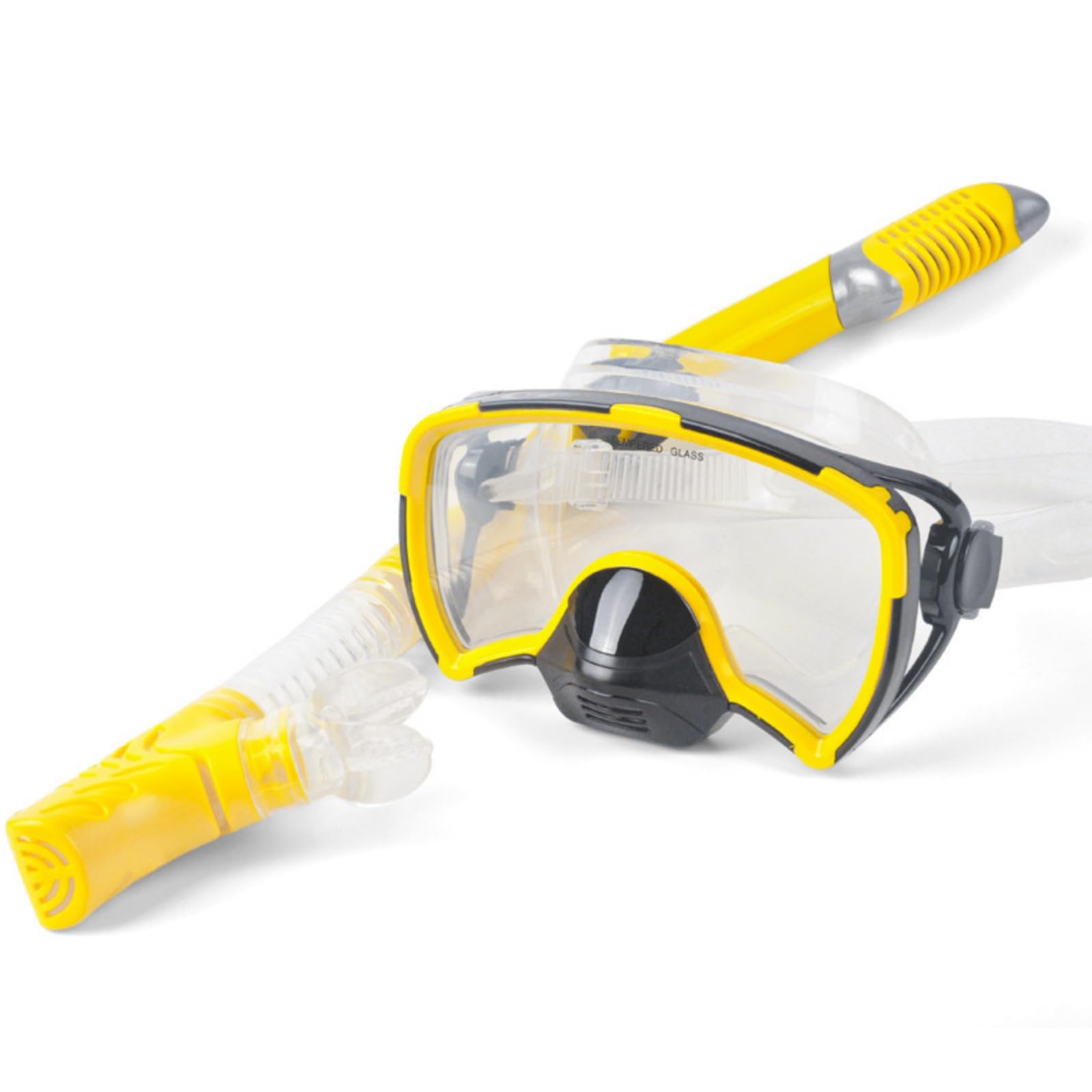 Maschera Subacquea con Snorkel Set Maschera Snorkeling Boccaglio Lente Rinforzata Nitida Copri Naso Silicone Morbido Cinturino Regolabile