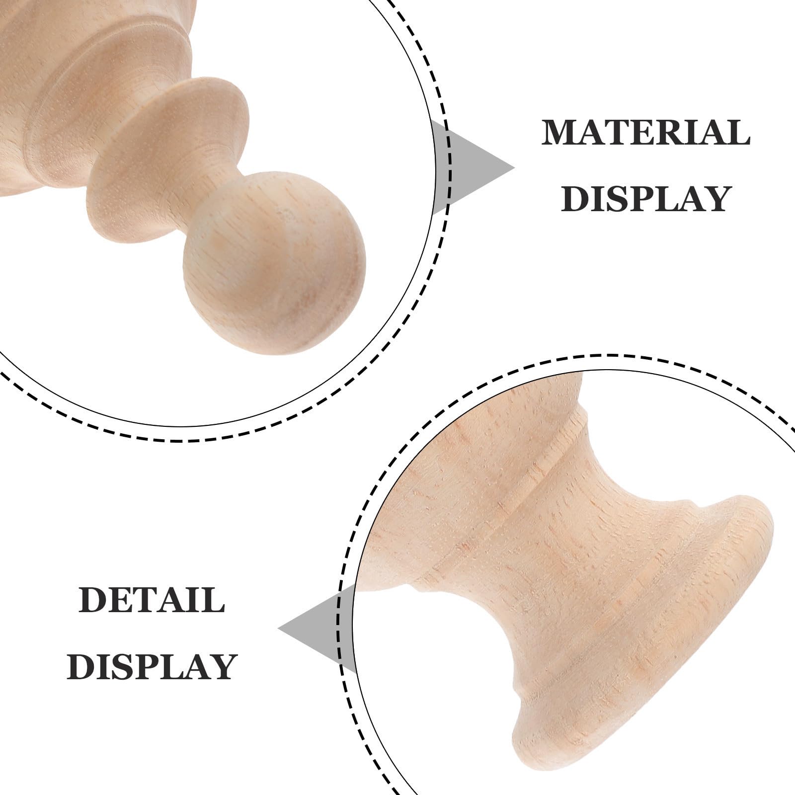 SECFOU Embouts Décoratifs en Bois à Boule pour Escalier et Tringle à Rideau, Finition Lisse en Bois Naturel, Design Sculpté Main pour Décoration Chambre ou Salon