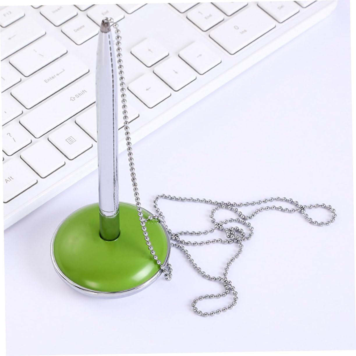 Countertop Signature Pen Chain and Base Ergonomic Multi-function Writing Tool for Banks Offices and Hotels Table Standing Accessory for Guest Book Signing image 4