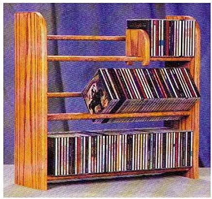 3 Row Dowel CD Rack (Honey Oak)