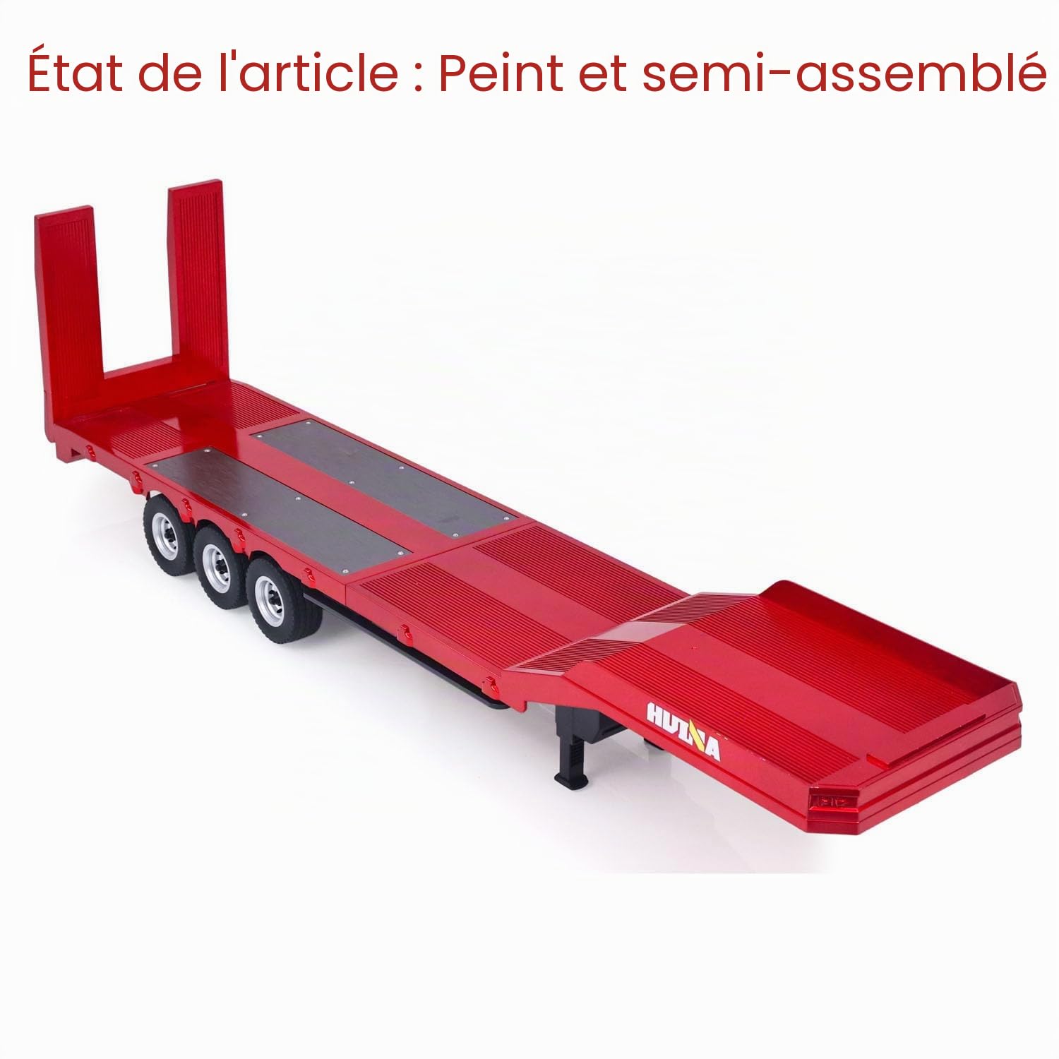 HUINA 1501 - Semi-remorque en plastique à base plate 1502 pour 1/18 avec télécommande pour tracteur, camion, jambes de support électronique, batterie Lipo, modèle Hobby Grade pour adultes