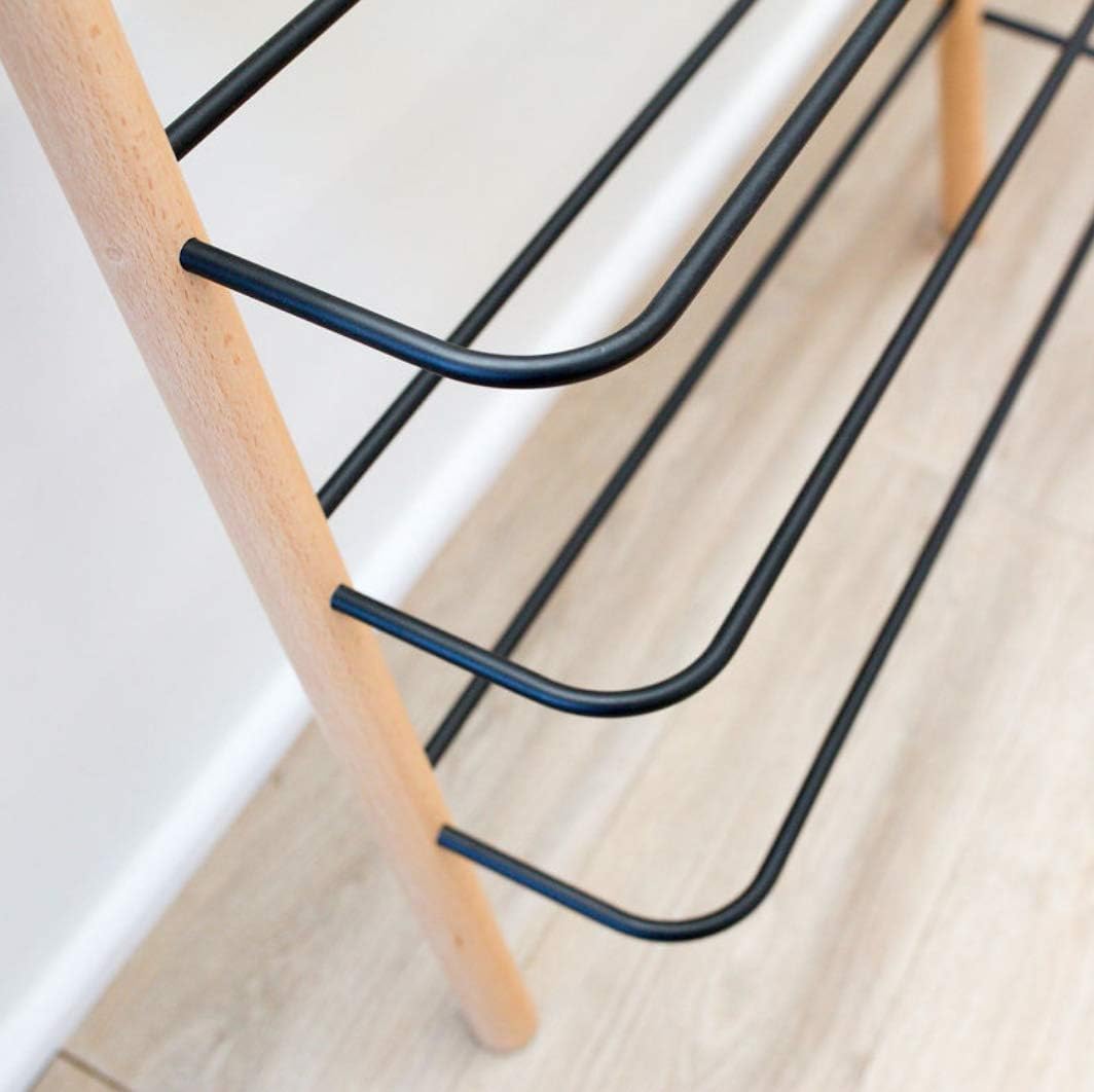 Beech Wood and Black Wooden Shoe Rack Organizer - Modern Shoe Rack That Holds 12 Pairs of Shoes | Wooden Shoe Racks for Closets 3 Tier Could Be Used in the Kitchen, Entryway or Mudroom for Extra Storage (Beech, 3 Tier)