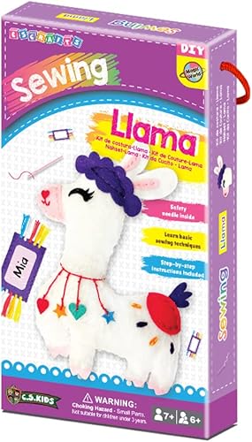 C.S. Kids Magic World Kit de costura personalizado para niños - SA21 My Llama  Regalos de manualidades y artes de costura Frist  Kit de costura