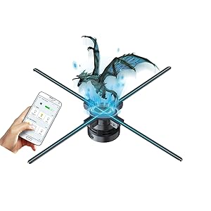 3D Hologram Fan,27.5"Hologram Fan with Remote/Bluetooth/WIFI/1500 Video Library,Missyou Holographic Fan with HD LED Holographic Christmas Tree Picture Fan Spinner Large for Shop/Bar/Halloween