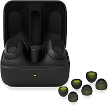 Sony INZONE Buds Gaming Earbuds Black with Noise-Canceling Mic - Immersive Sound Quality and Comfortable Fit - Wireless Bluetooth Earphones Bundle with Silicone Earbud Replacement Tips 2 Items