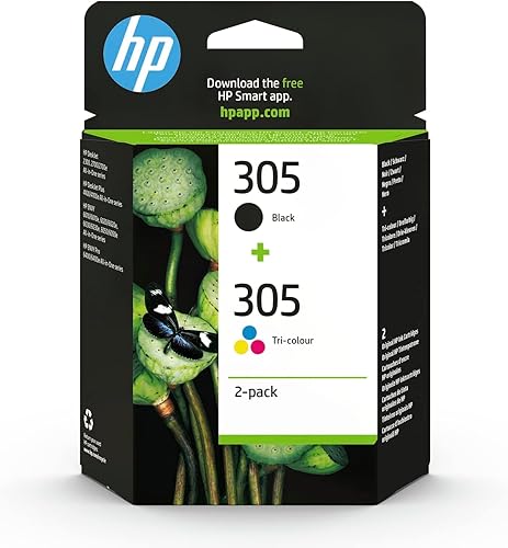 HP 305, Black/Tri-Colour Original Ink Cartridges (6ZD17AE), Pack of 2