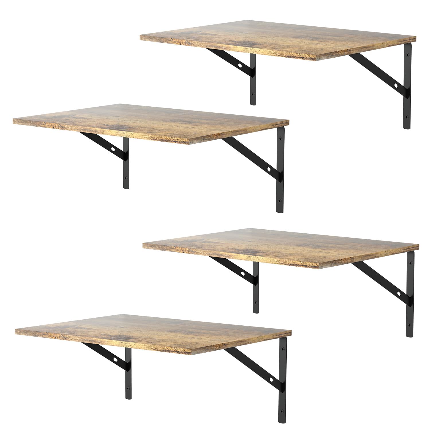 Photo 1 of Dushikent Deep Floating Shelves - 4 Sets, 12 Inch Wide, Rustic Brown