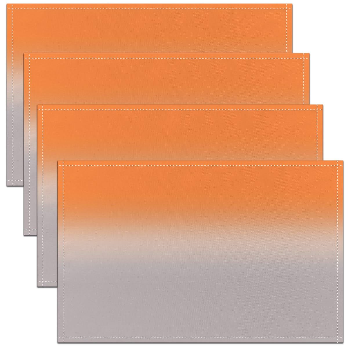 45X30cm Orange Gradient Style Placemat - Ombre Grey Washable Fabric Table Mats for Kids, Women, Men - Geometric Table Place Mats
