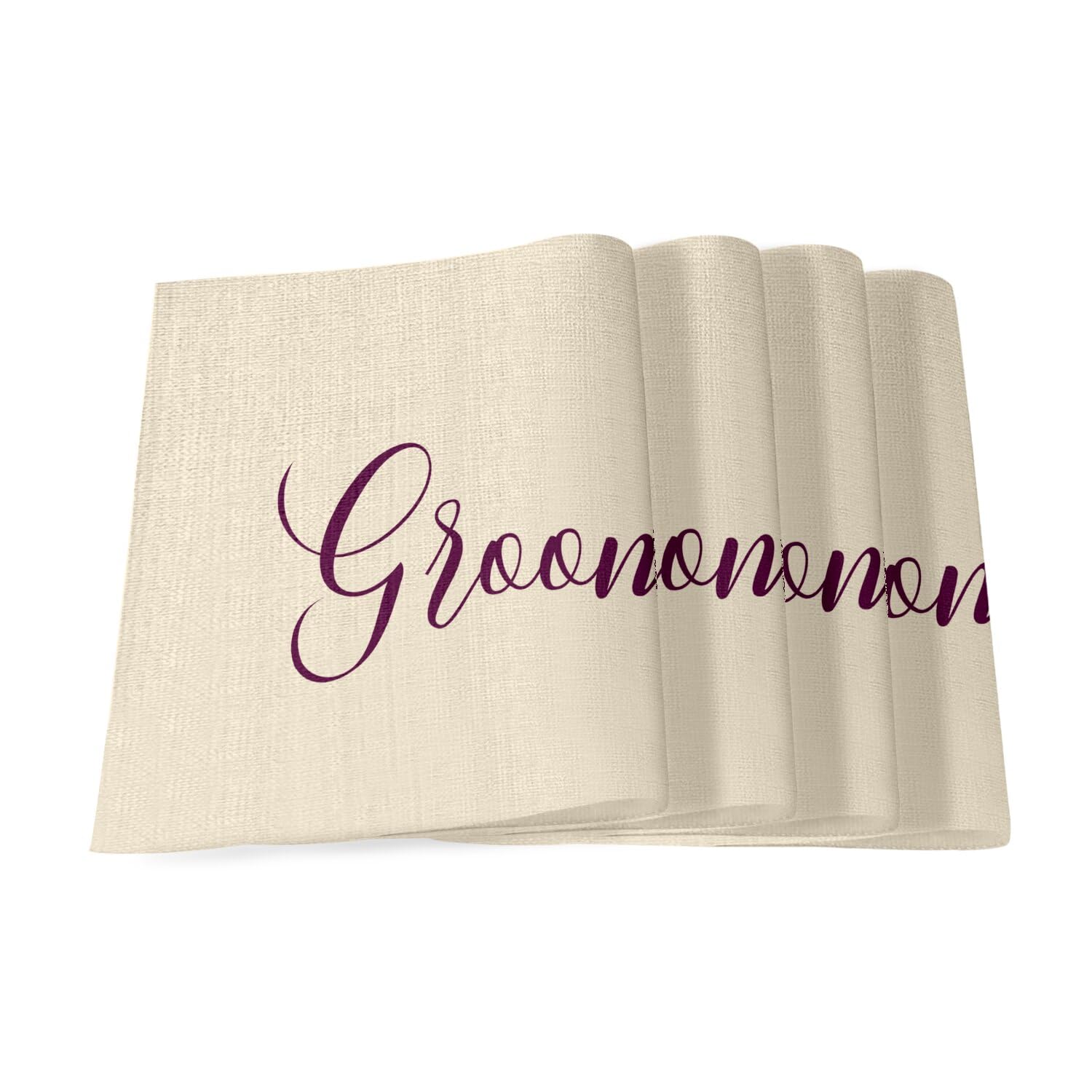 Set de table en lin mariage grand format pour décoration de table chic