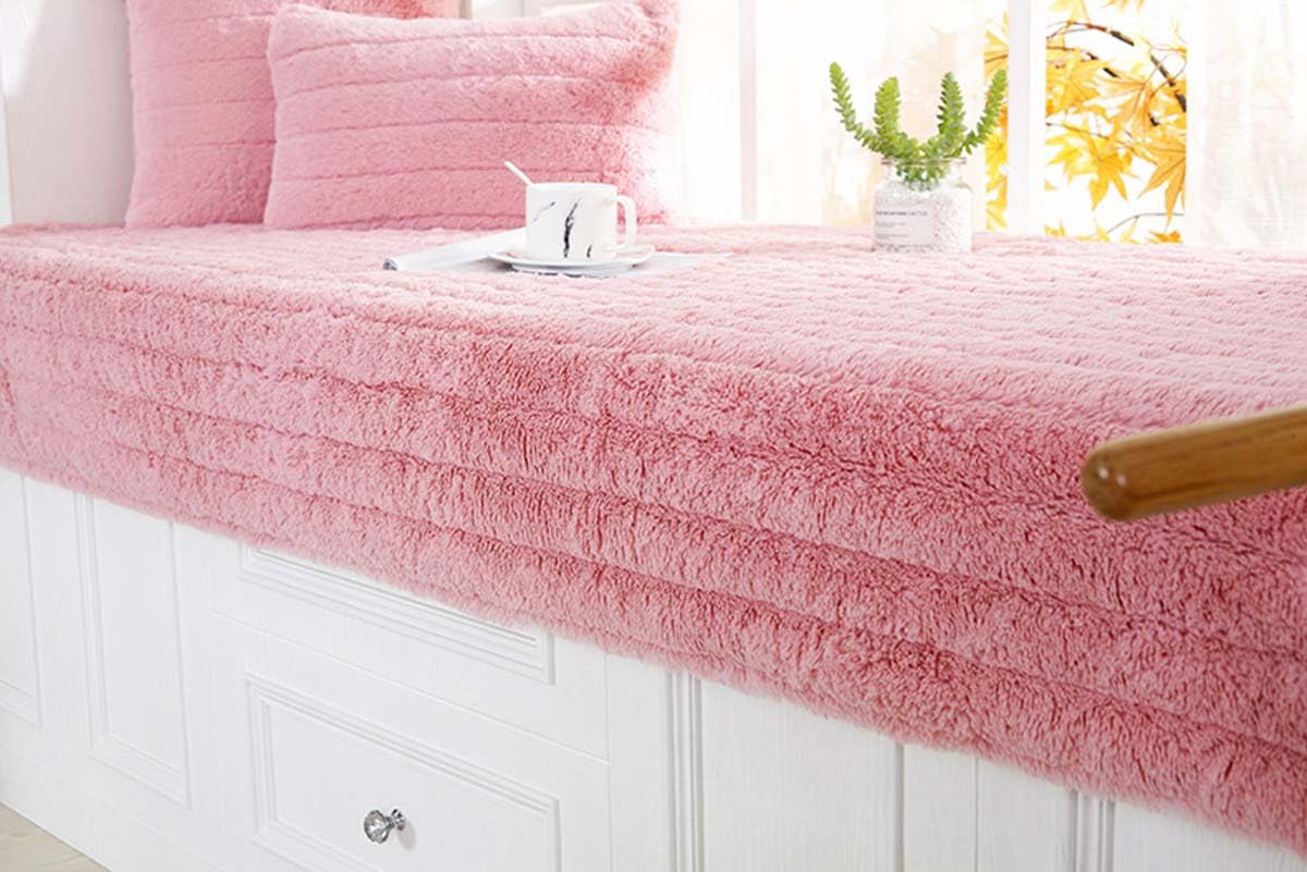 Tappetino per sedile in peluche per finestra a baia, morbido cuscino antiscivolo per panca, divano e decorazione per interni, cuscino imbottito per camera da letto e soggiorno comfort.
