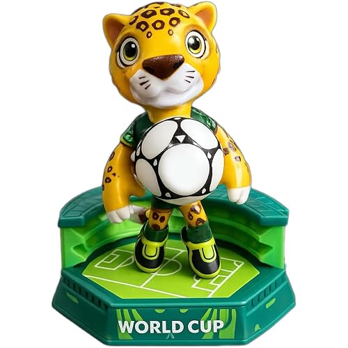 GiftExpress World Cup 2026 Merchandise, Mascot Figurine – Zayu - Mexico the Jaguar World Cup Collectible Toy Figures