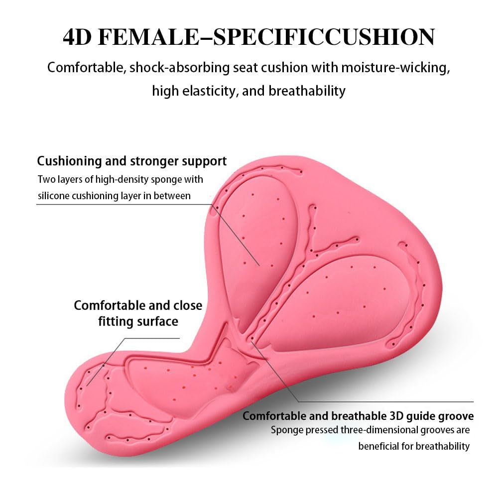 Pantaloncini Ciclismo Donna Imbottito in Silicone Leggero Slip Traspirante Intimo Multifunzione Slip Elasticizzati Abbigliamento Dinamico da Ciclismo