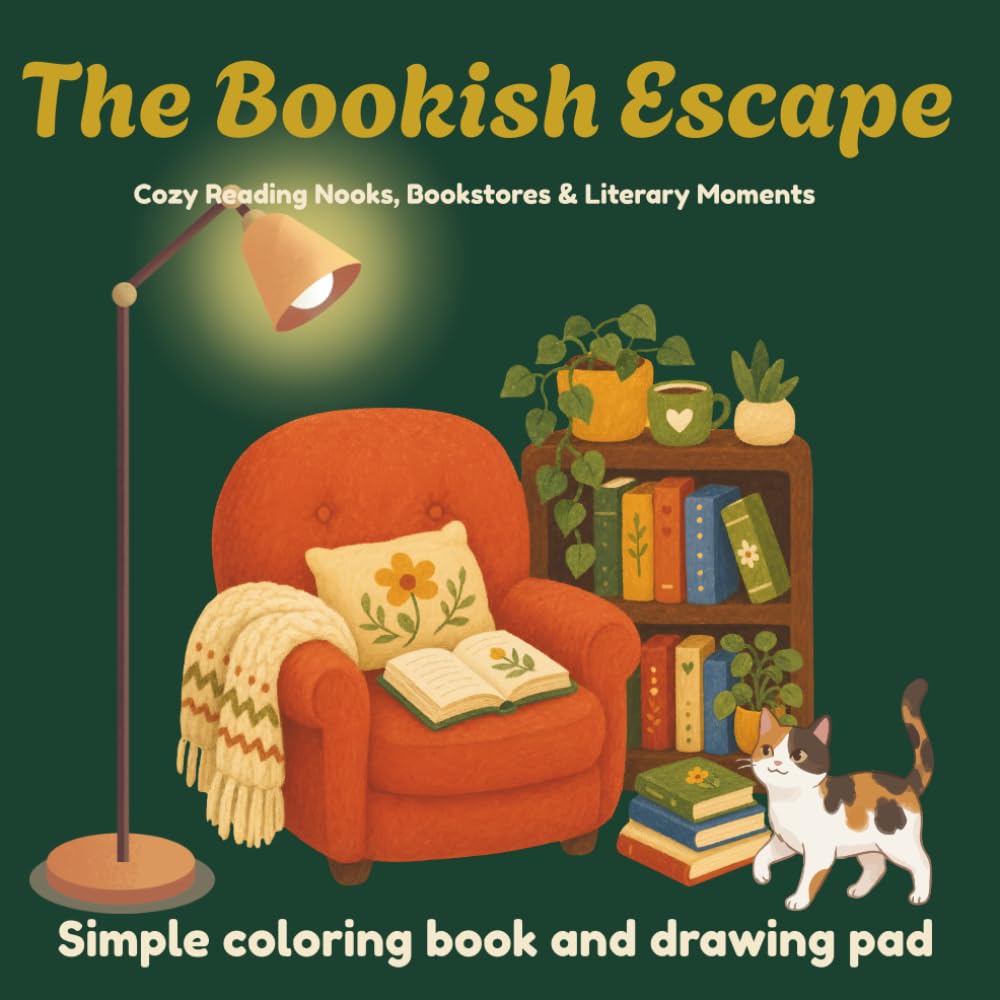 The Bookish Escape Coloring Book: Cozy Reading Nooks, Bookstores & Literary Moments