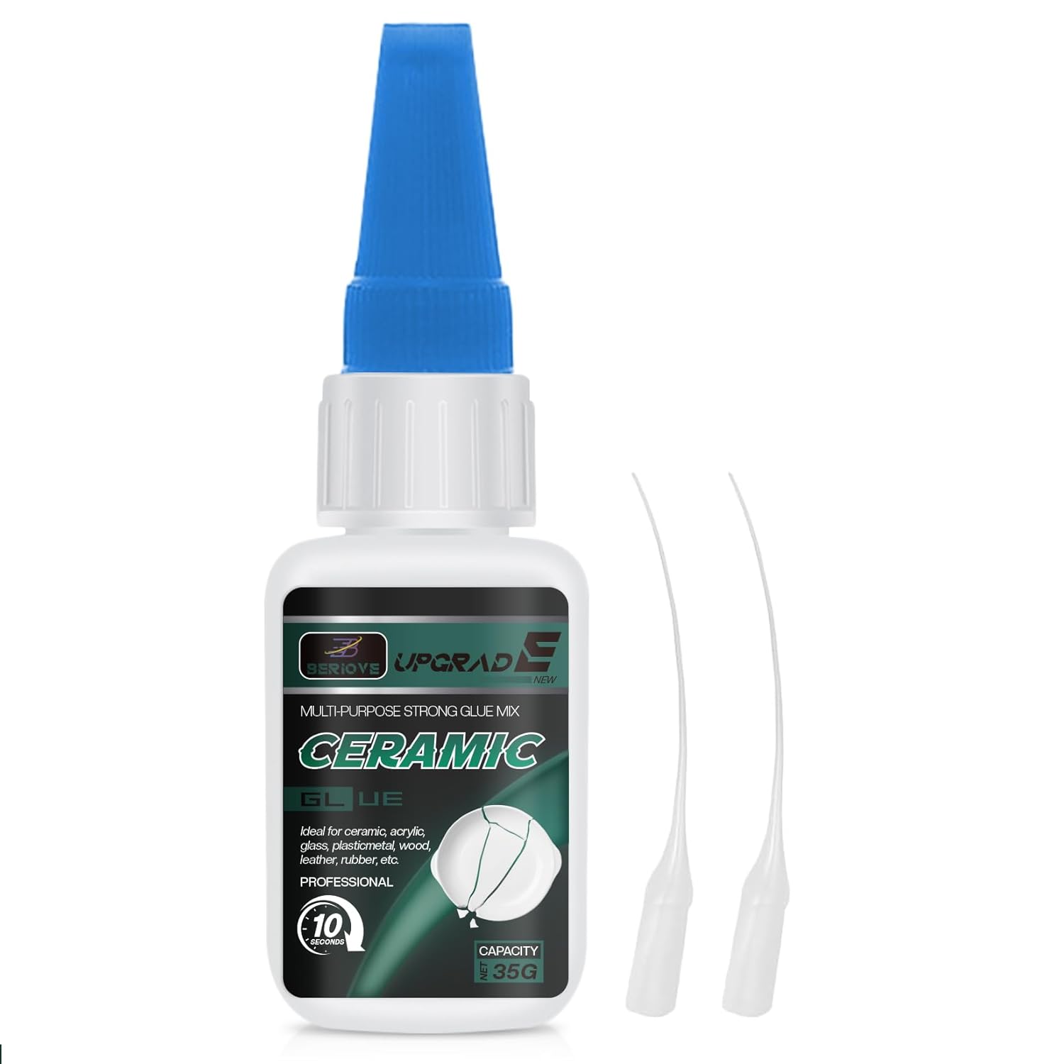 Ceramic Glue Adhesive Repair : Super Gel Clear Fast Dried Waterproof for Ceramic, Glass, Plastic, Wood 35g