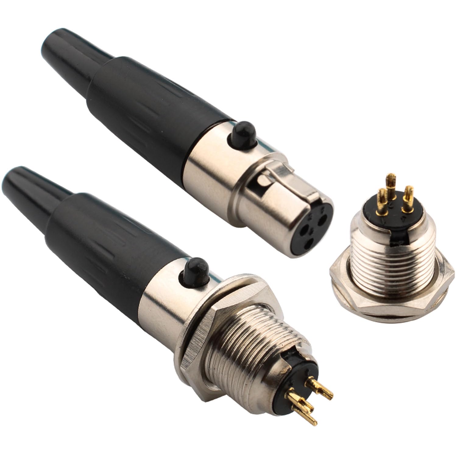 RUNCCI-YUN 4PCS Mini 3 Pin XLR Solder Connector,2 Male and 2 Female XLR Mic Plug,Microphone Audio Socket,XLR Male Female Connector Solder Microphone Plug XLR Jack Stereo
