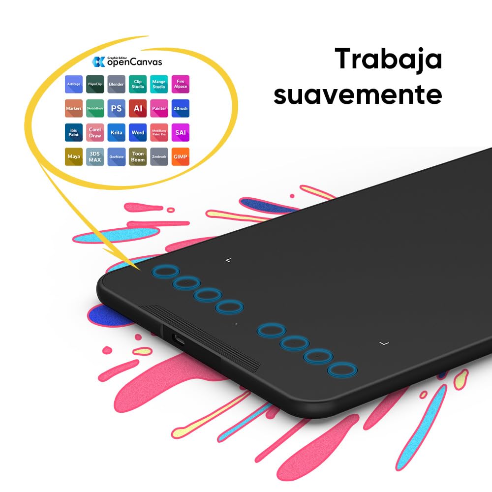 XPPen Deco Mini7 V2 Tableta Gráfica 7x4 Pulgadas Lápiz 16384 Niveles 8 Atajo Tableta Dibujo para Creación Móvil o Educación/Trabajo Remoto