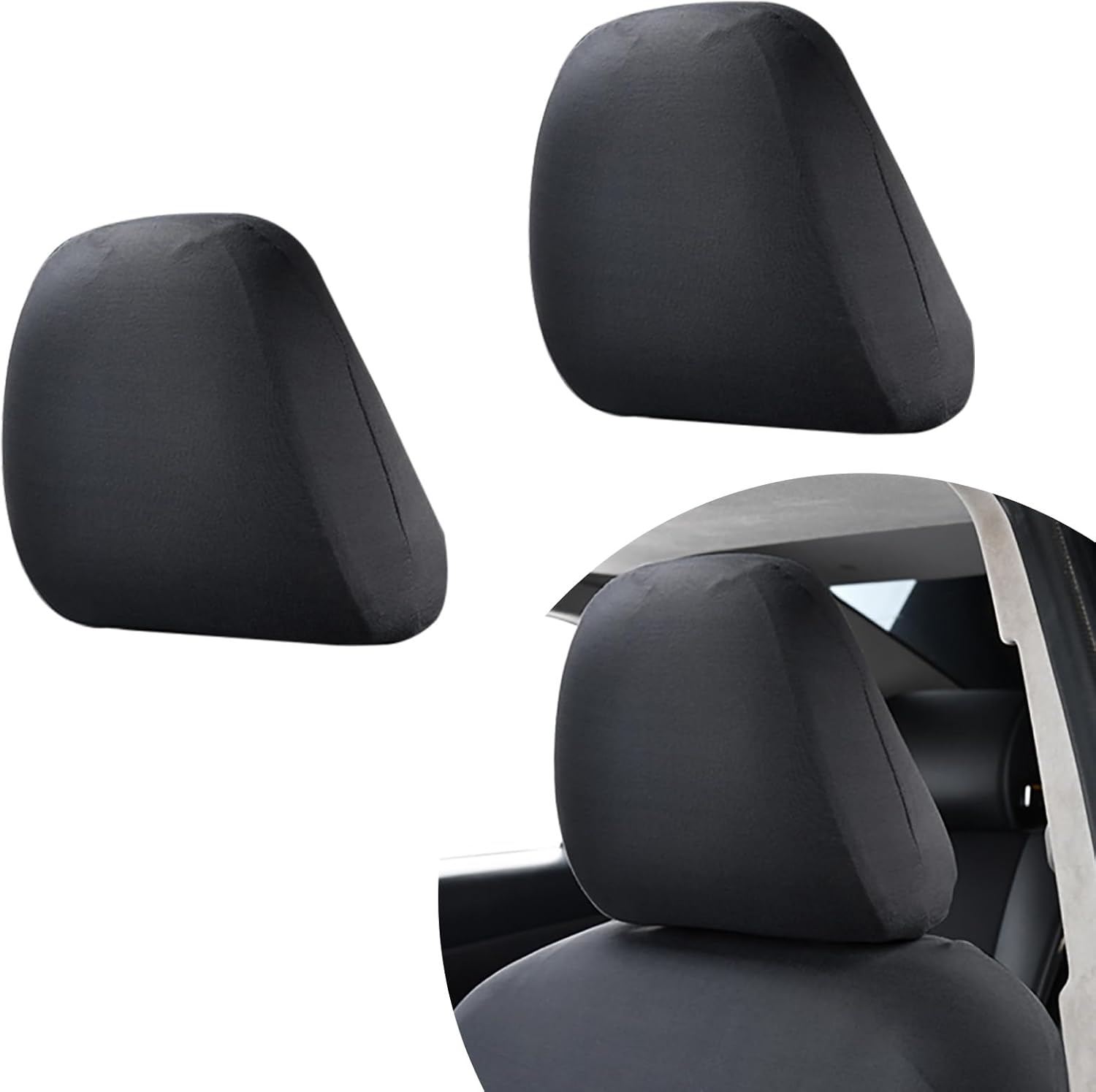 Ajxn 2 PCS Car Seat Headrest Cover, 10.6" x 9" Breathable