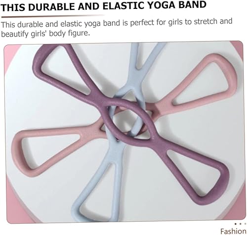 Miniatura 9 de 3 bandas elásticas de resistencia para yoga, para entrenamiento de cuerpo completo, pilates, fisioterapia con alta elasticidad y diseño en rosa,