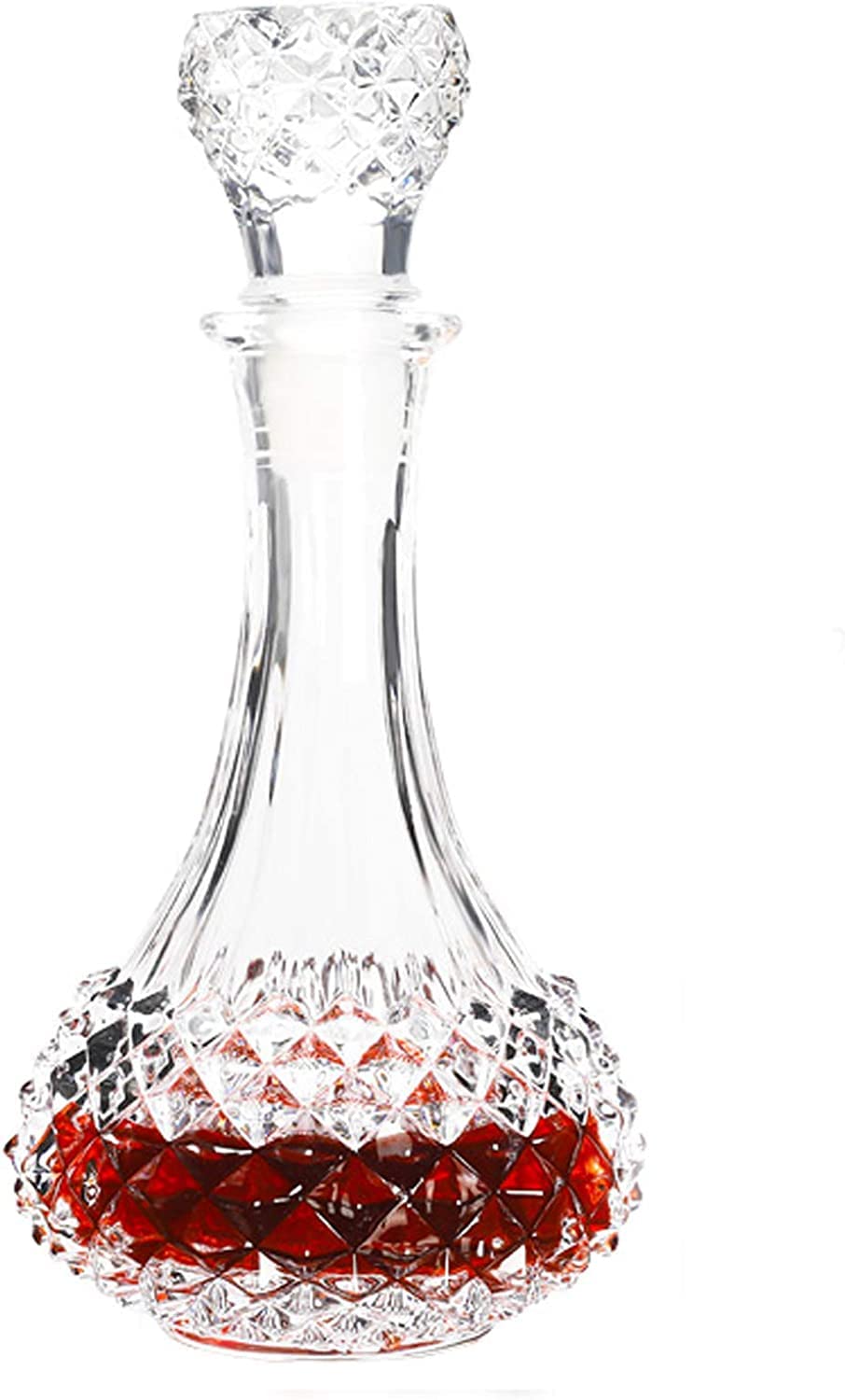 ROSEFINCH Glass Bottles with Caps Whisky Decanter, Delicate Decanter Set-for Tequila, Brandy, Scotch and Vodka, Gift Giving, Bar and Party Decoration Clear Pack of 1 1