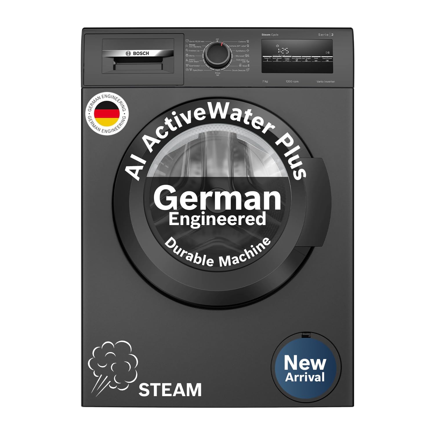 Bosch WAJ24209IN 7kg Front Load Washer – 5★ AI Water+
