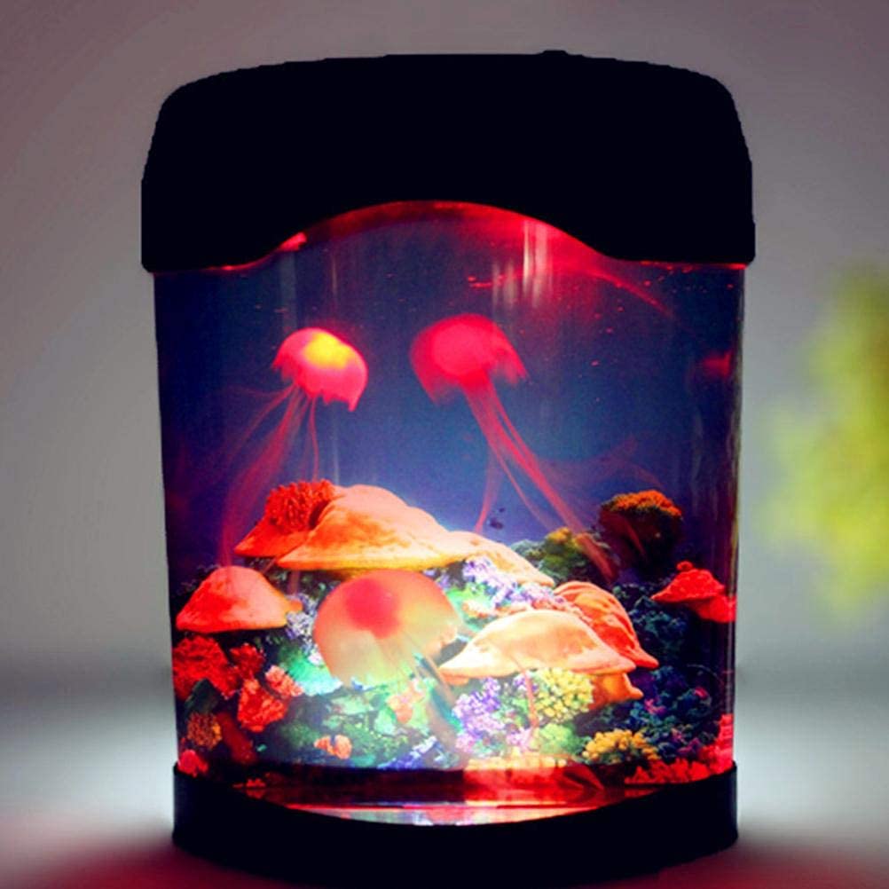 Ambesty Led-fantasy kwallen, lavalamp, 17 kleuren, ronde echte kwallen, aquariumlamp, sfeerlicht, decoratie met afstandsbediening, voor Kerstmis, cadeaus voor kinderen