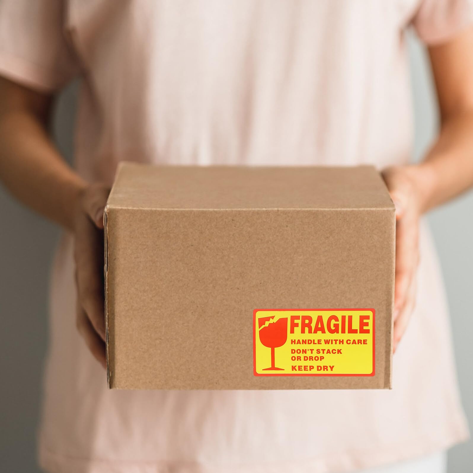 TEHAUX Etichette Fragili Autoadesive per Spedizioni Adesivi di Avvertimento per Imballaggi Delicati Etichette di Spedizione con Cura per Scatole e Bottiglie